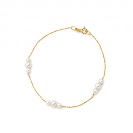 Βραχιόλι Μαργαριτάρι Fresh Water Pearl 3,5-5,5mm Χρυσό Κ14 112852