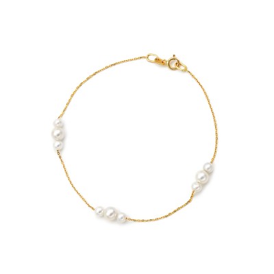 Βραχιόλι Μαργαριτάρι Fresh Water Pearl 3,5-5,5mm Χρυσό Κ14 112852
