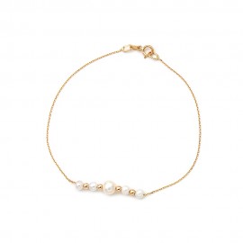 Βραχιόλι Μαργαριτάρι Fresh Water Pearl 3,5-5,5mm Χρυσό Κ14 113067