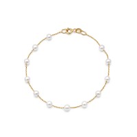 Βραχιόλι Μαργαριτάρι Fresh Water Pearl 4,0mm Χρυσό Κ14 115125