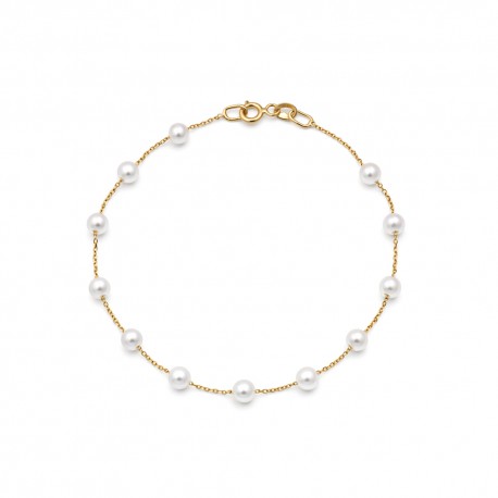 Βραχιόλι Μαργαριτάρι Fresh Water Pearl 4,0mm Χρυσό Κ14 115125 
