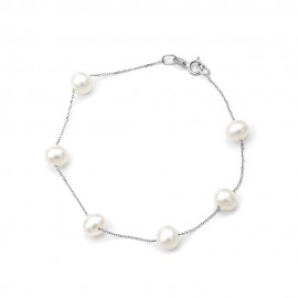Βραχιόλι Μαργαριτάρι Fresh Water Pearl 6,0 - 6,5mm Λευκόχρυσο Κ14 115721