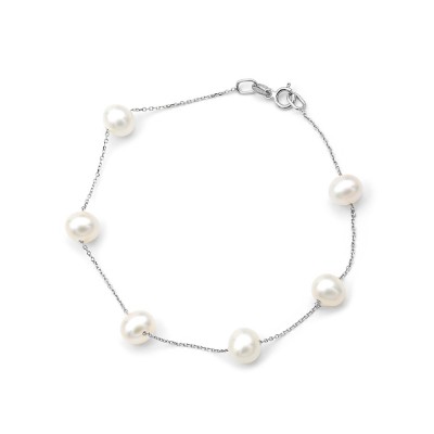 Βραχιόλι Μαργαριτάρι Fresh Water Pearl 6,0 - 6,5mm Λευκόχρυσο Κ14 115721
