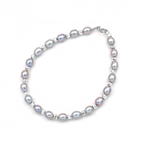 Βραχιόλι Μαργαριτάρι Fresh Water Pearl Με Λευκόχρυσο Κούμπωμα Κ14 oro3009 