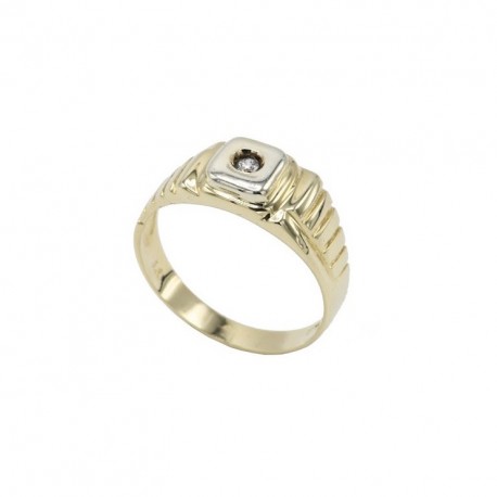 Δαχτυλίδι Ανδρικό Χρυσό 14 Καράτια Με Ζιργκόν oro768 
