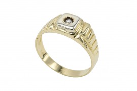 Δαχτυλίδι Ανδρικό Χρυσό 14 Καράτια Με Ζιργκόν oro768